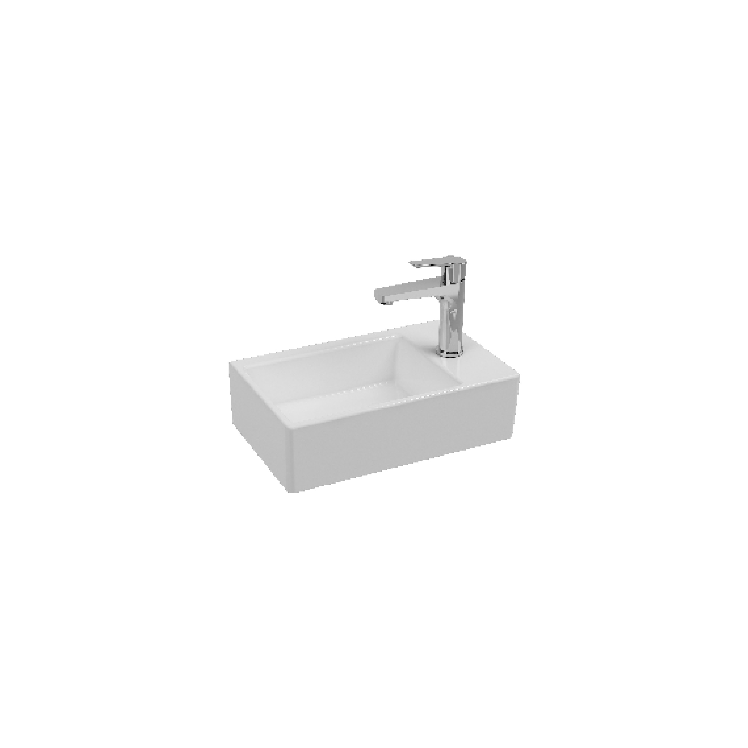 Purita Compacto Washbasin 45 x 27 cm Right