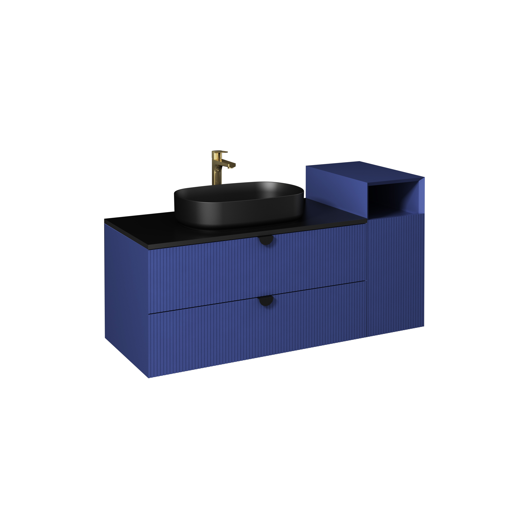 Infinity Lavabo Dolabı150cm(10NF65050-2Z x 2 Lavabo dahil) Gece Mavisi