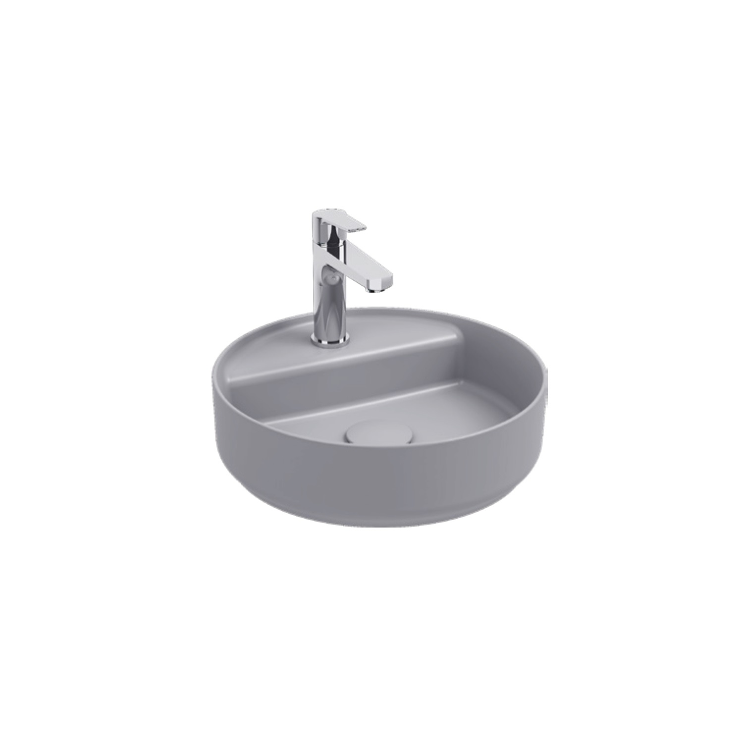 Infinity Tezgah Üstü Lavabo 42 cm Taş Gri