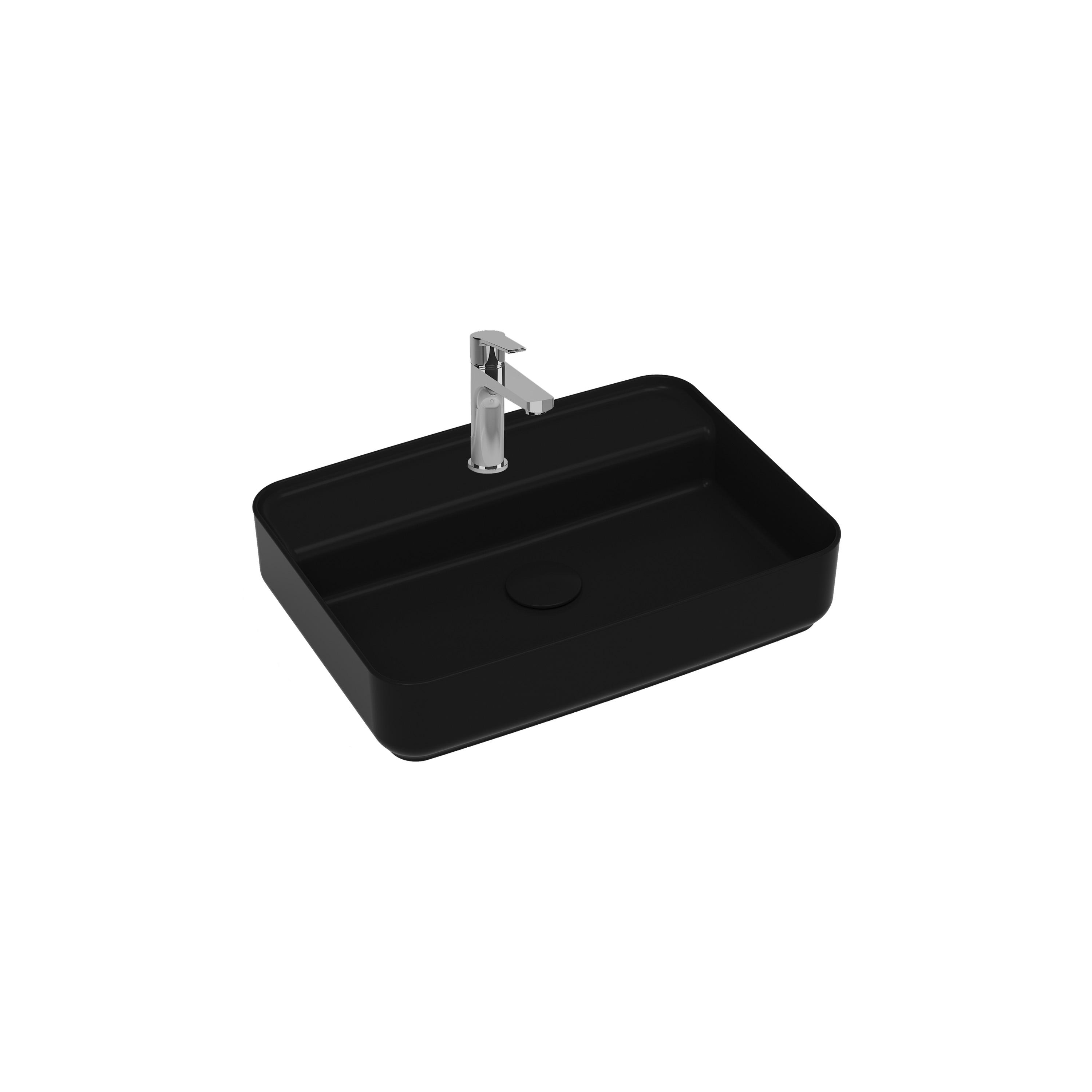 Infinity Tezgah Üstü Lavabo 55 cm Siyah