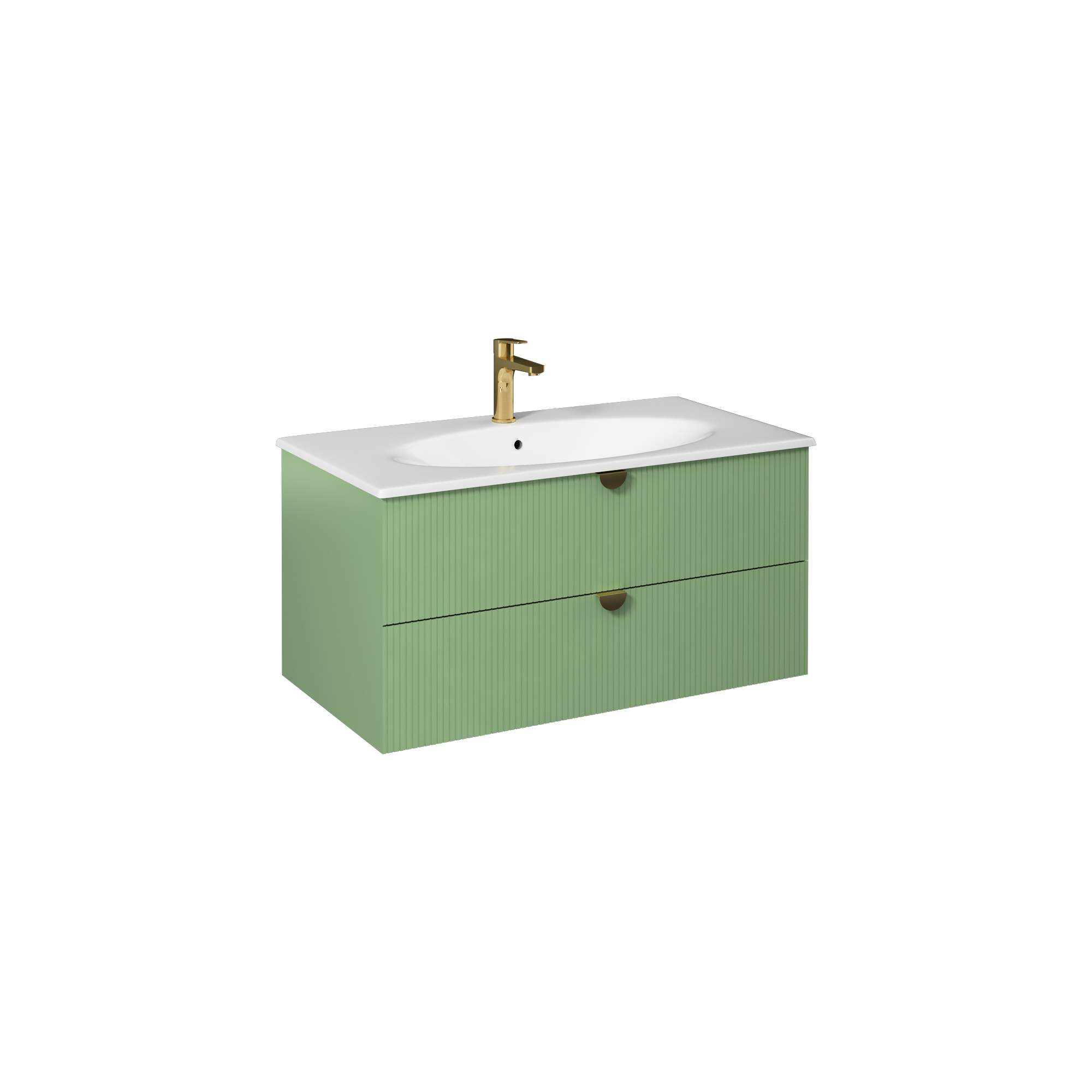 Infinity  Washbasin Cabinet Ruby Red, with White Washbasin 100 cm