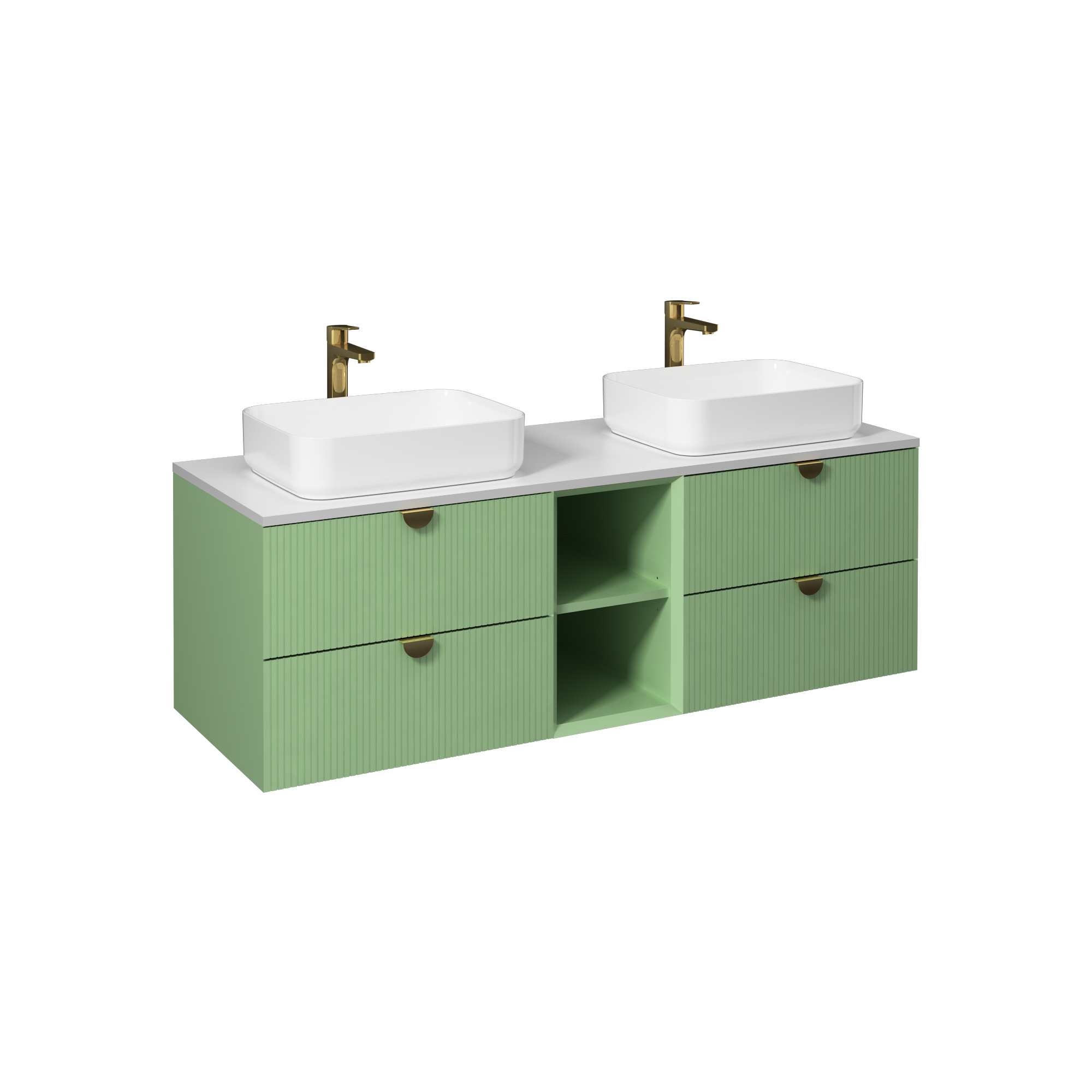 Infinity Lavabo Dolabı150cm(10NF65050-2Z x 2 Lavabo dahil) Gece Mavisi