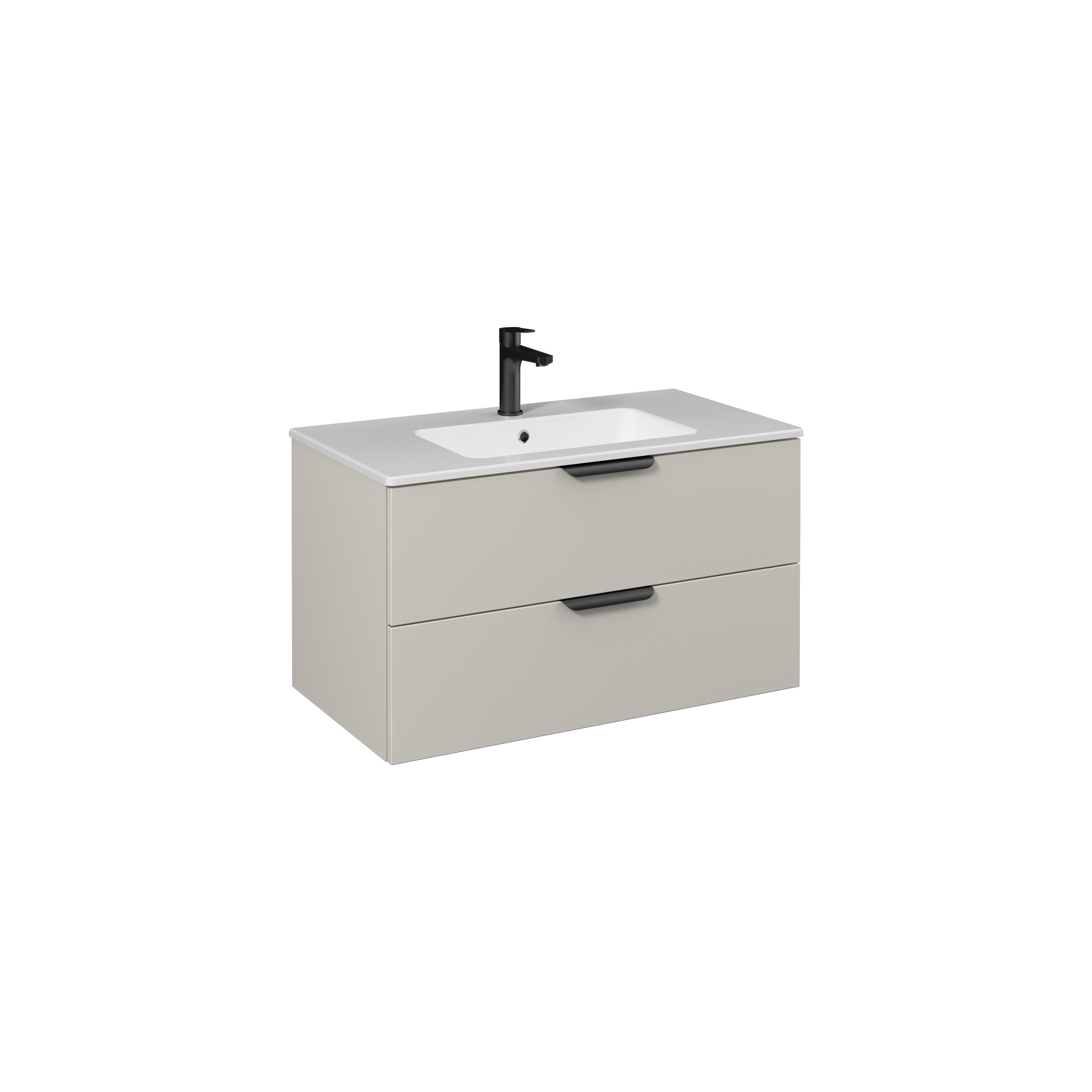 LIV Lavabo Dolabı 90cm (10SL50091 dahil) Açık Bej Çift çekmece