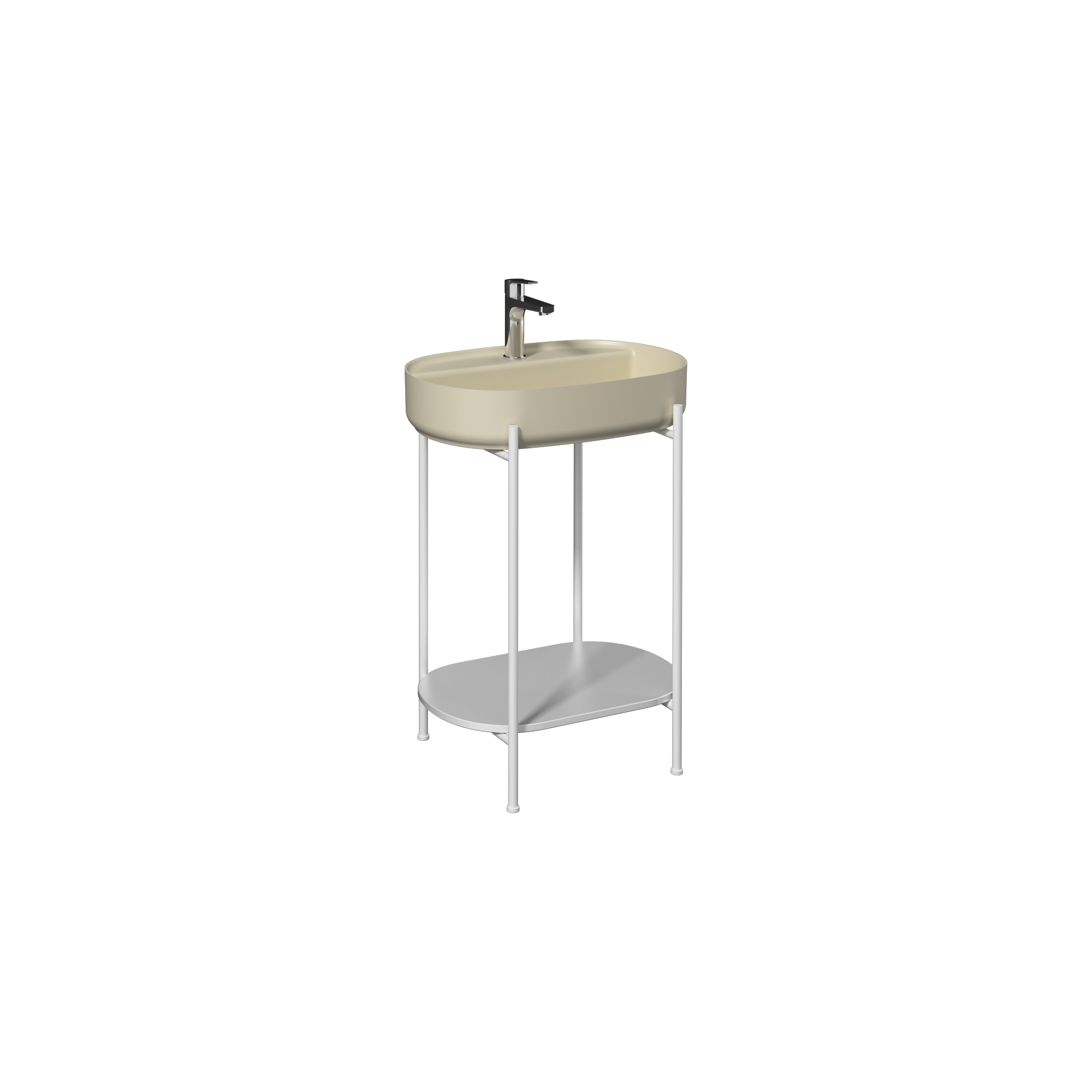 Puno Washbasin Unit White, Ivory washbasin 60 cm